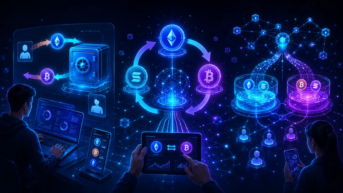 defi lending exchange and liquidity pool concept no text