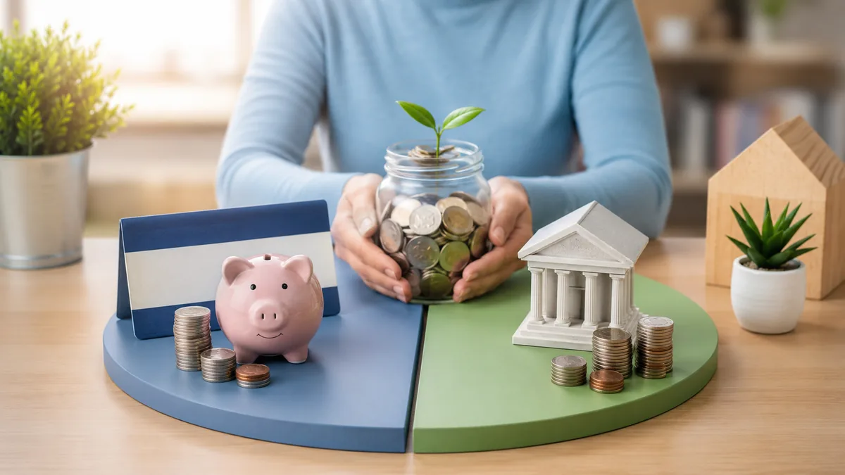 Emergency fund allocation between savings account and low risk money market fund, no text