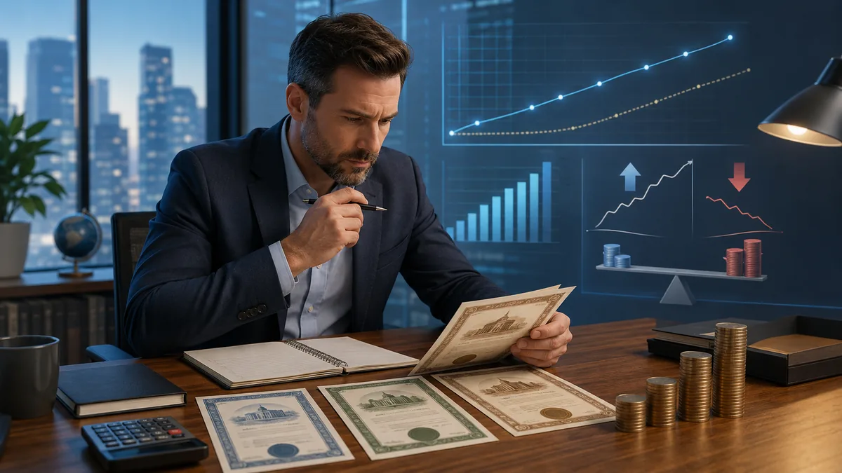 investor comparing bond maturity and interest rate risk no text in image