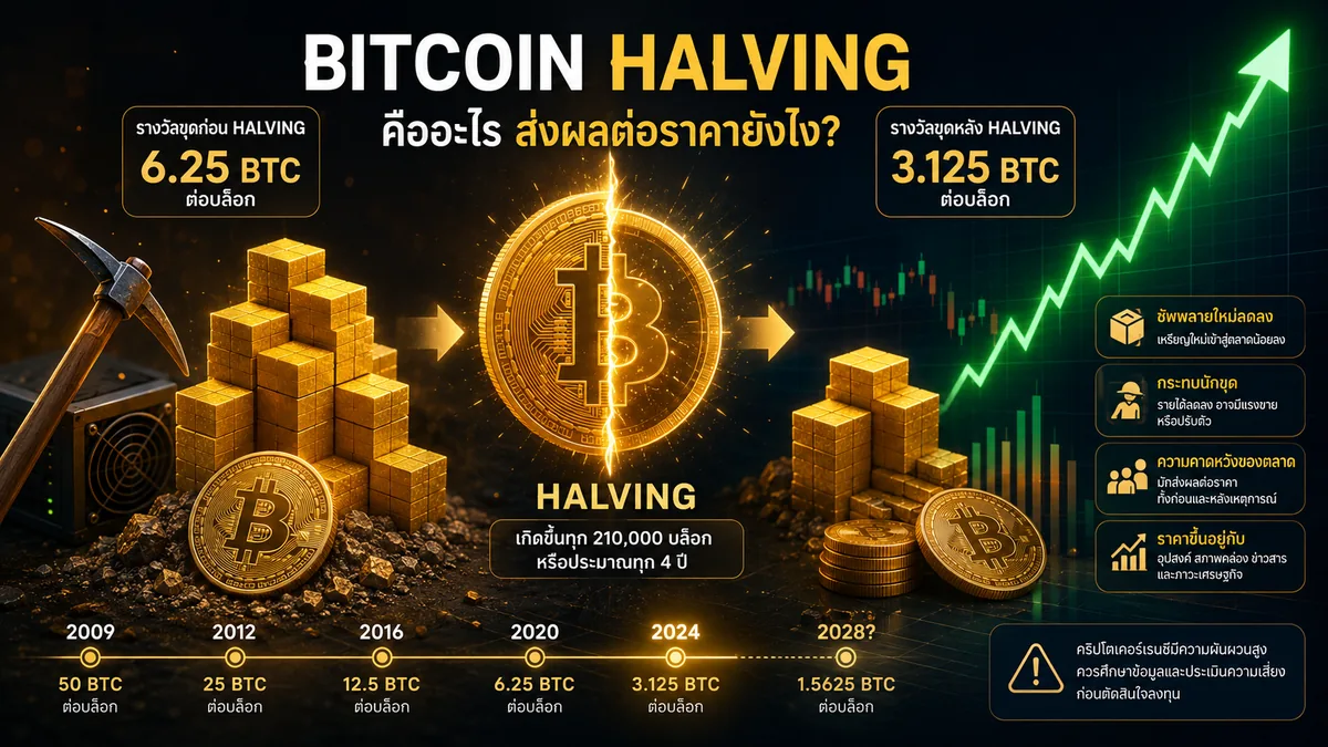 Bitcoin Halving คืออะไร กระทบราคาอย่างไร