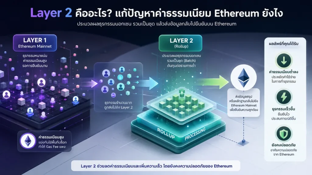 Layer 2 คืออะไร ลดค่าธรรมเนียม Ethereum ยังไง