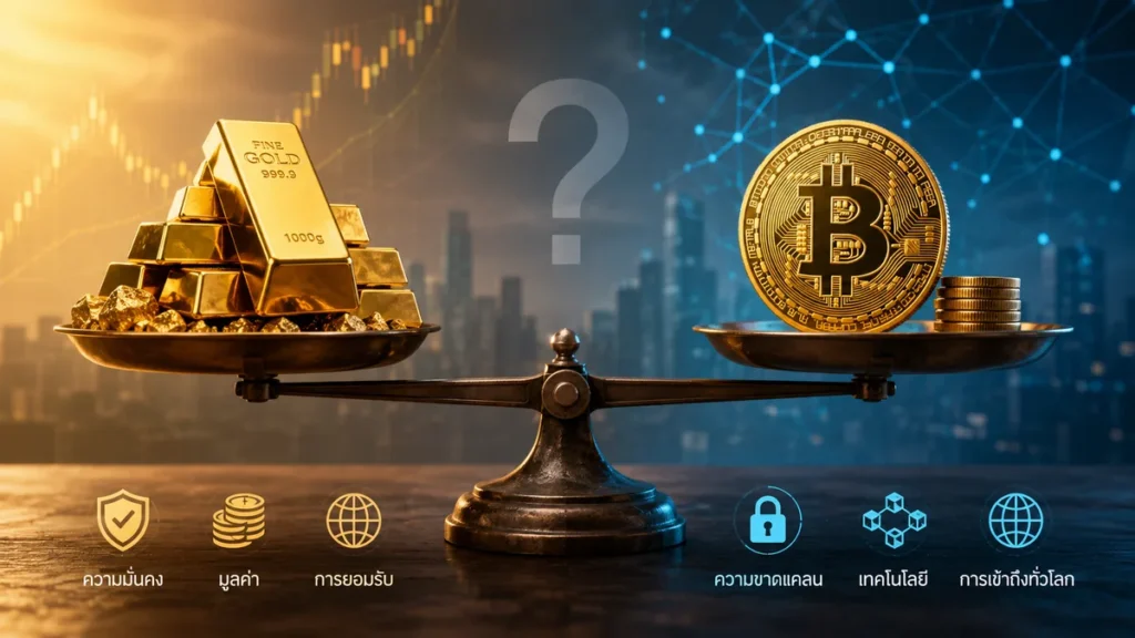Bitcoin กับทองคำ อะไรเก็บมูลค่าได้ดีกว่ากัน