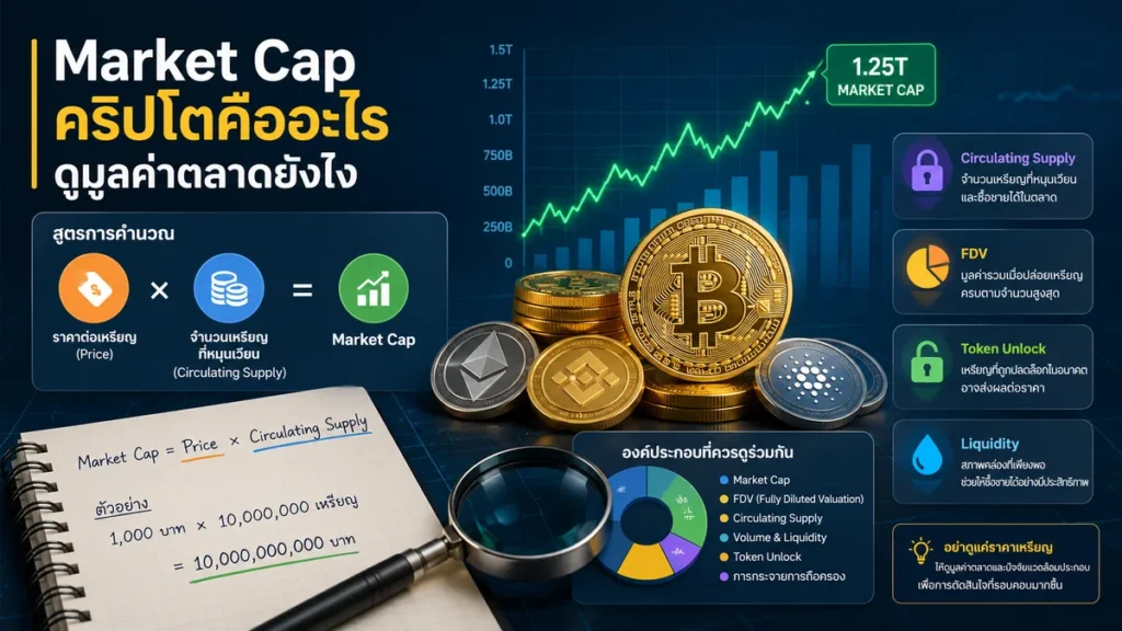Market Cap คริปโตคืออะไร? ดูมูลค่าตลาดให้เป็น