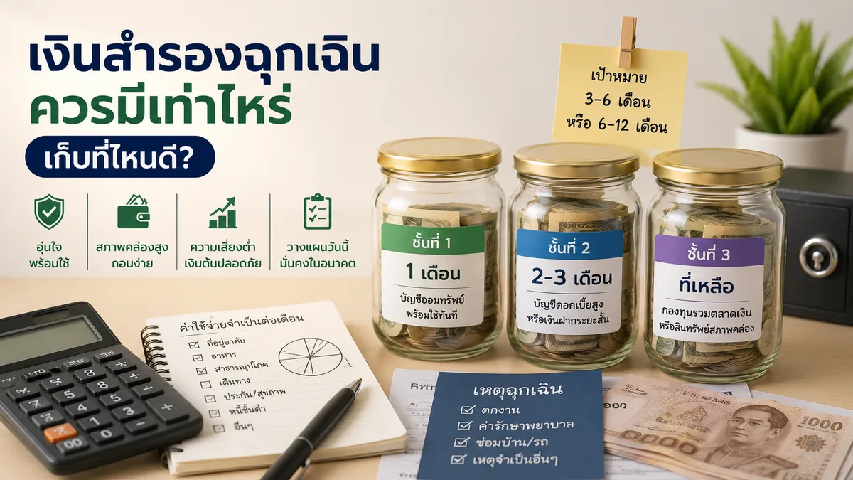 เงินสำรองฉุกเฉินควรมีเท่าไหร่ เก็บที่ไหนดี?