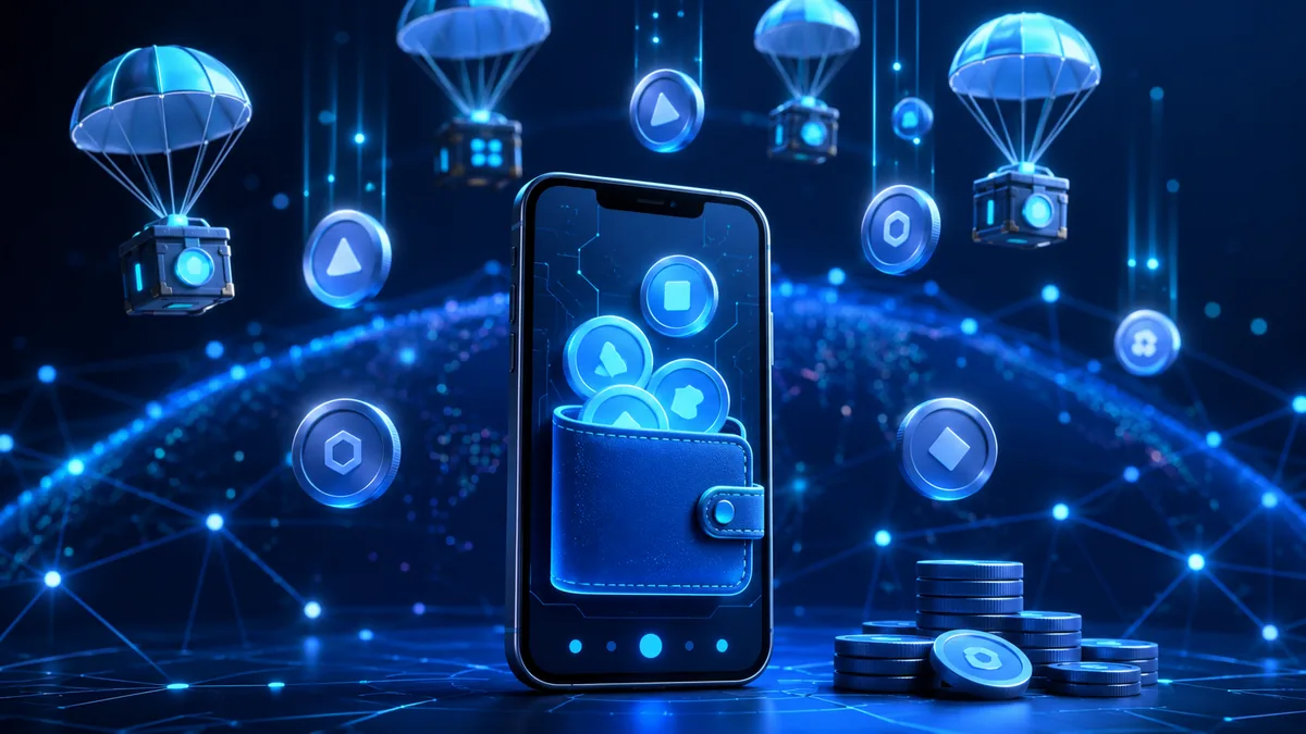 Secure crypto wallet verification concept with shield, blockchain nodes and warning symbols, no text, no logos, no people