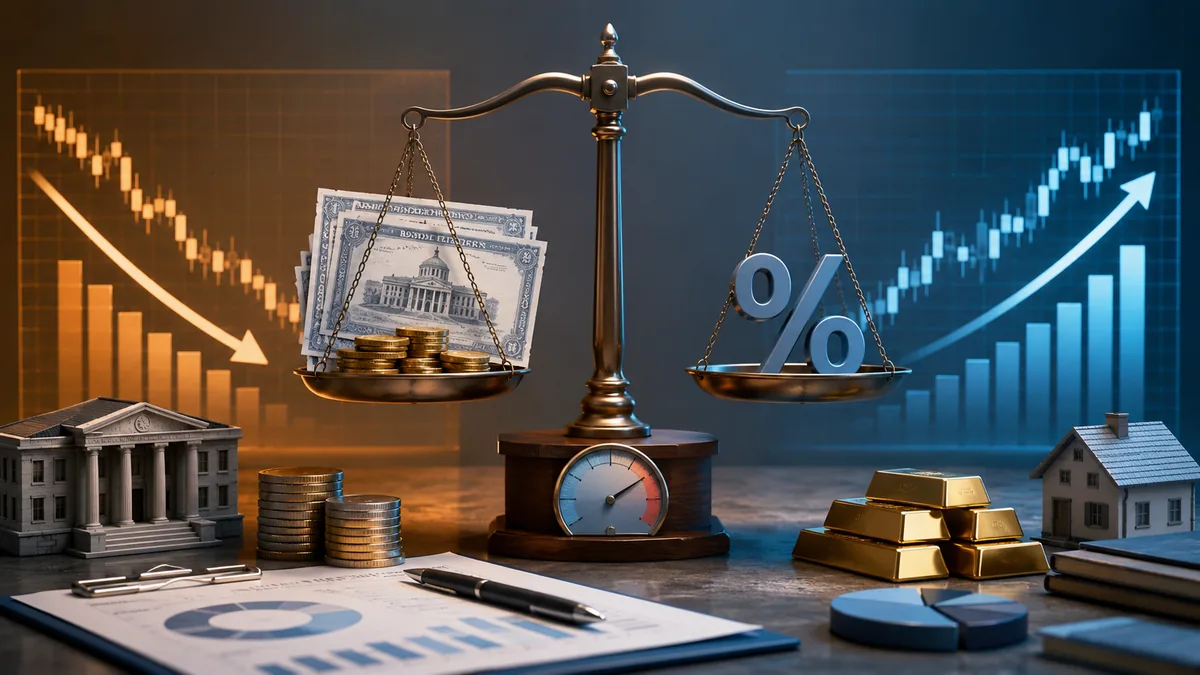 Bond price and interest rate relationship with balanced financial instruments, no text, no characters, no logos